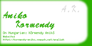 aniko kormendy business card